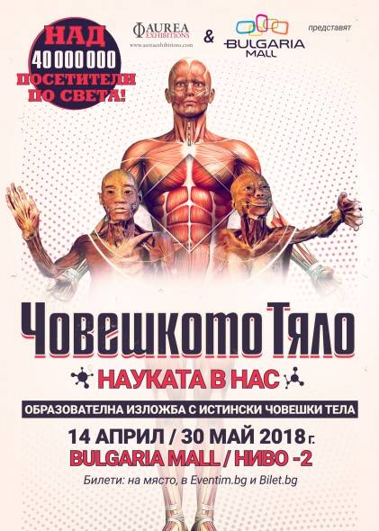 Изложба с истински човешки тела гостува в София от 14 април до 30 май