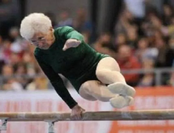 86-годишна баба гимнастичка взима страха на конкуренцията