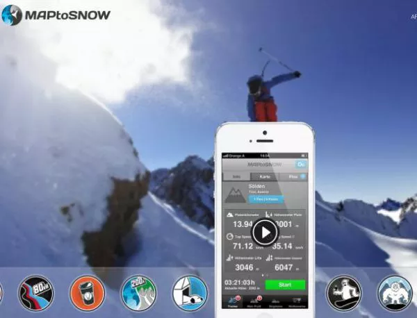 Map to Snow - виртуалното The Mags приложение за реални ски и сноуборд спускания