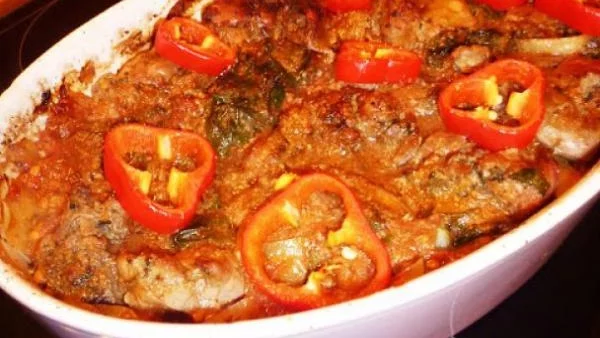 Дробчета с домати и лук на фурна