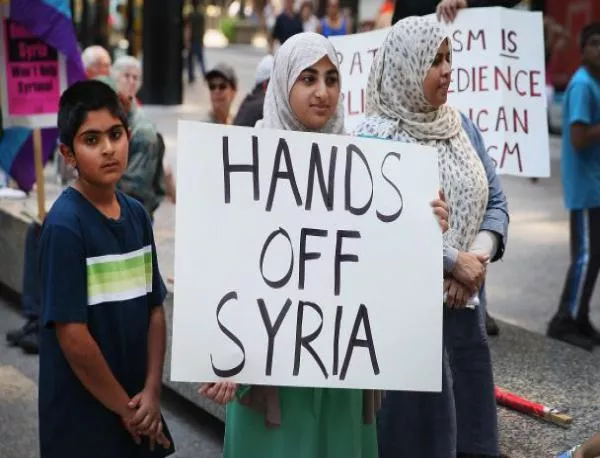 Протести в САЩ срещу военни удари по Сирия