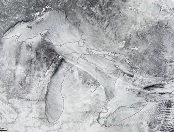 Големите американски езера замръзнаха почти изцяло