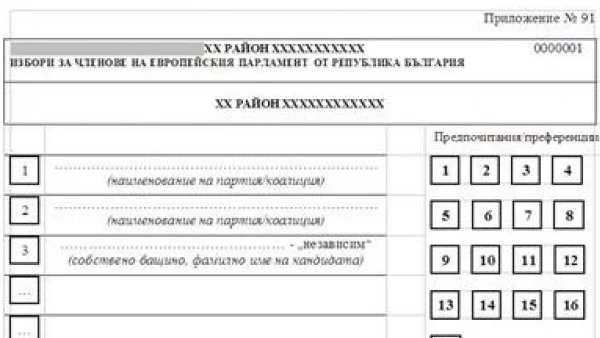 ЦИК показа новата бюлетина за евроизборите на 25-и май