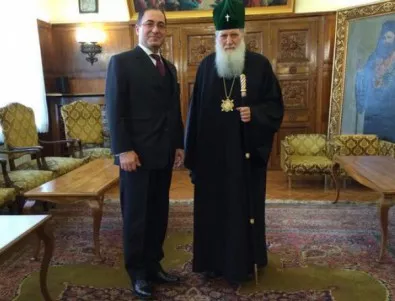 Патриарх Неофит и посланикът на Турция на протоколна среща