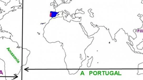 Испания и Португалия подписват Договора от Тордесиляс, с който си поделят Новия свят