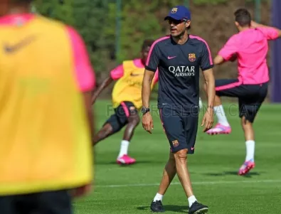 Луис Енрике проведе първа тренировка с Барселона