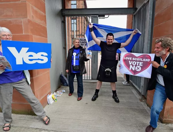 Първи резултати от референдума в Шотландия