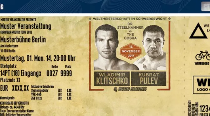 Билет по 10 паунда за шоуто Кличко - Пулев