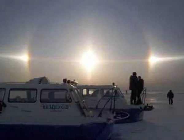 Три слънца изгряха над Челябинск (ВИДЕО)