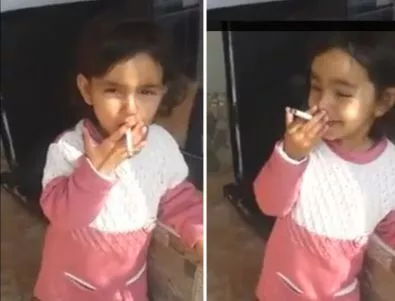 Скандално: Родители карат 3-годишно да пуши цигари (ВИДЕО)