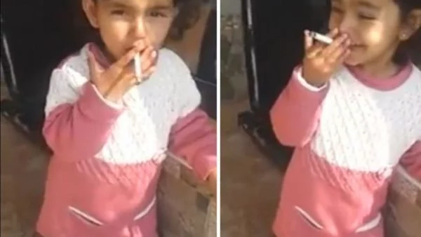 Скандално: Родители карат 3-годишно да пуши цигари (ВИДЕО)