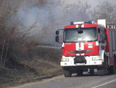 Пожар горя до летището в Пловдив