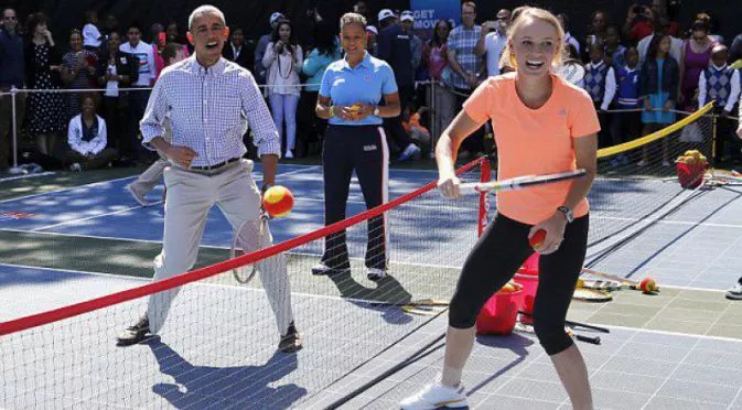 Возняцки поигра тенис с Обама в Белия дом (СНИМКИ)