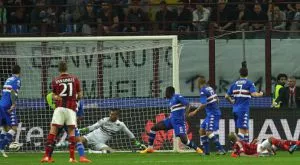 Сампдория прекъсна възхода на Милан на "Сан Сиро"