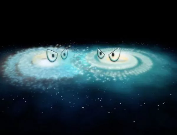 Какво се случва с малката галактика при сблъсък с голяма? (ВИДЕО)