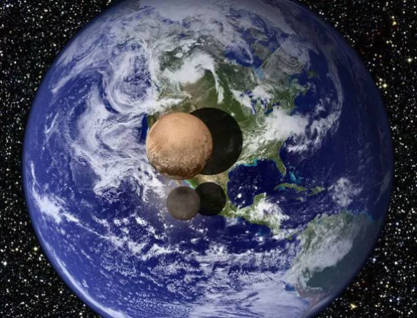 Ето как изглежда Плутон, сравнен със Земята