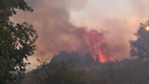 Пожар над Габрово, 30 души го гасят 