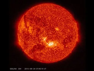 НАСА показа слънчево изригване