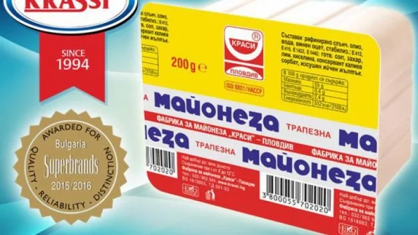 МАЙОНЕЗА "КРАСИ" с отличие SUPERBRAND 2015-2016