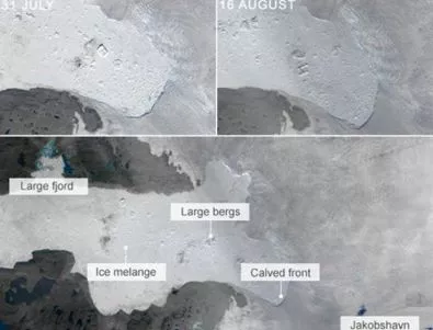 Огромен ледник се откъсна от Гренландия