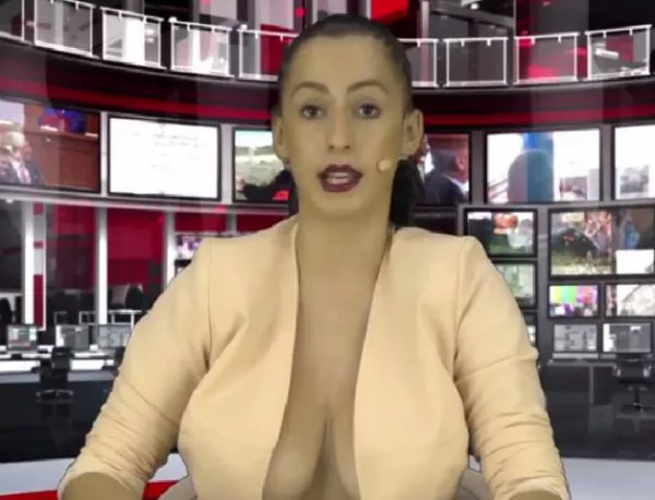 Новинарка от албанска телевизия с огромни "очи" смая македонска медия (Видео)