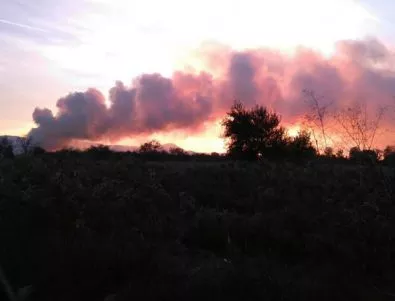 Огромен пожар в склад за лавандула до Казанлък 