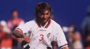 Портрети на Трифон Иванов и Клас Ингесон на стадиона в Стокхолм