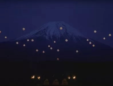 Безпилотен шоу балет пред вулкана Фуджи (ВИДЕО)