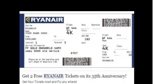 Фалшиво съобщение за безплатни билети на Ryanair заля мрежата