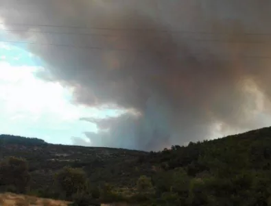 Голям пожар се разгоря на остров Тасос