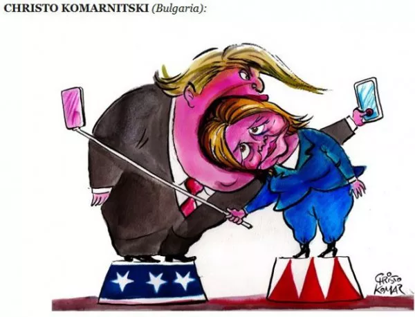 Българска карикатура за дебата Тръмп-Клинтън влезе в статия на Washington Post