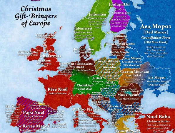 Ето как наричат Дядо Коледа в страните от Европа