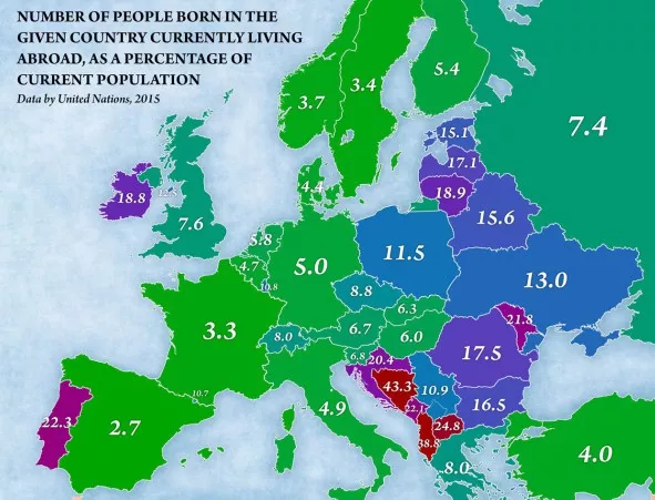 Кои са държавите в Европа с най-много емигранти