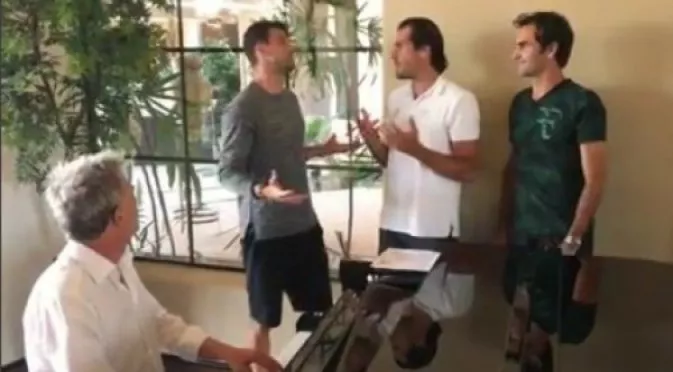 Гришо, Федерер и Хаас дадоха име на групата и отново зарадваха феновете с кавър (ВИДЕО)