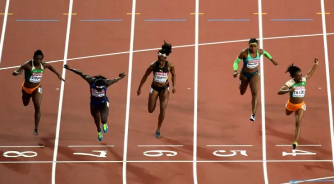 Американка шокира Илейн Томпсън в женския финал на 100м