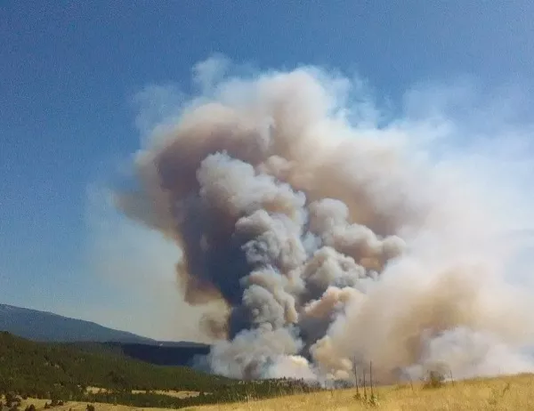 Около 7000 дка смесена гора е обхванал пожарът в Кресненското дефиле