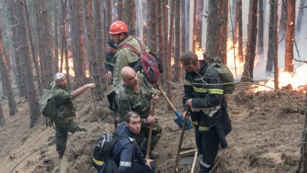 Пожарът край Кресна се активира на места