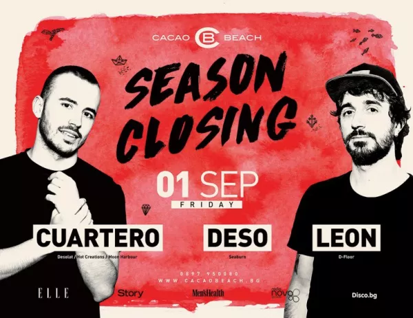 CACAO BEACH CLUB закрива сезона с Cuartero, Leon и DESO