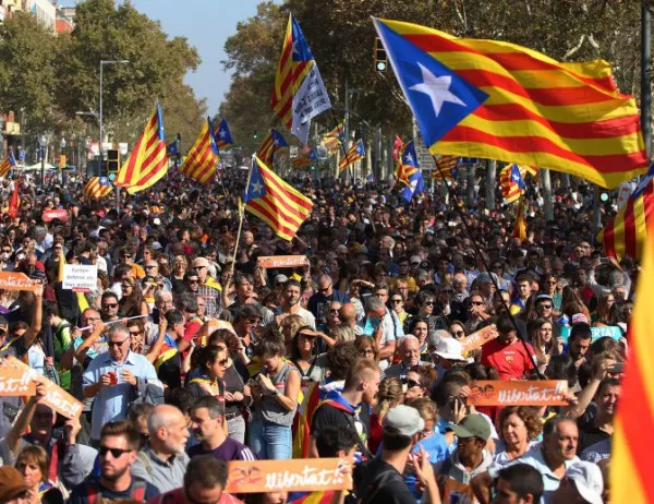 Близо милион каталунци излязоха на митинг в Барселона