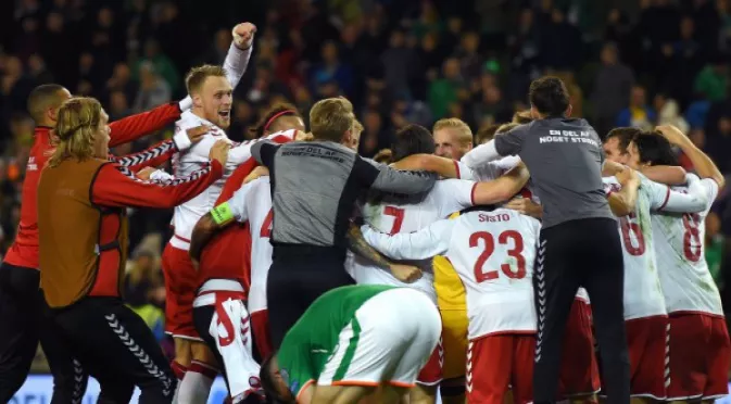 "Червения динамит" избухна с 5 гола в Дъблин, Дания е последният евро финалист в Русия
