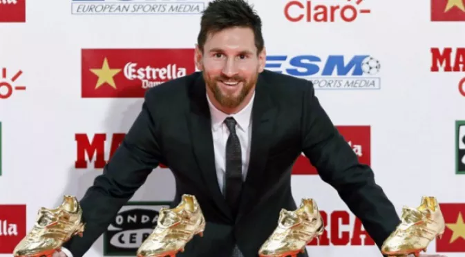 ВИДЕО: Лео Меси получи "Златната обувка" за четвърти път