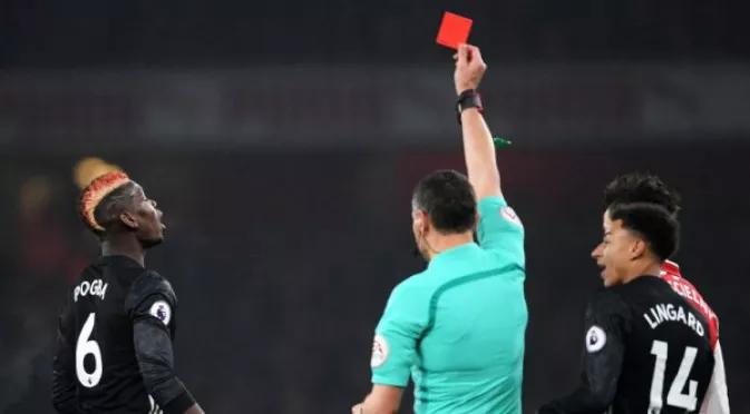 Погба коментира червения си картон срещу Арсенал