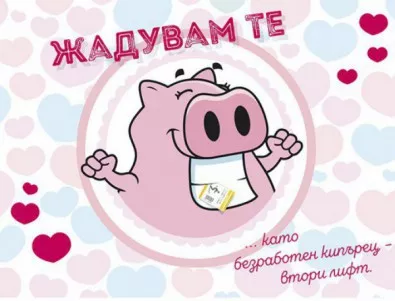 Картички за Св. Валентин - с прасенце и отпратки към политическата действителност