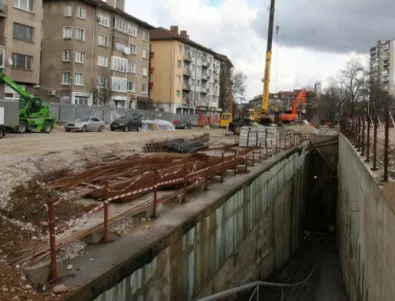 Авария със строежа на метрото в София 