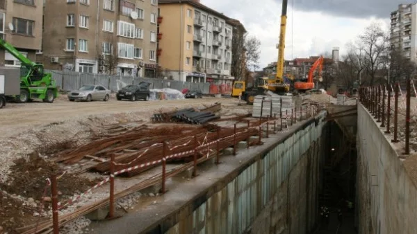 Авария със строежа на метрото в София 