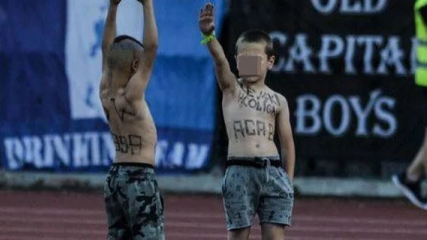 Едно от печално известните деца-фенове на Левски било изрисувано точно пред националния стадион