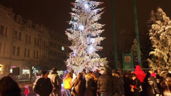 11-метрова коледна елха грейна във Видин