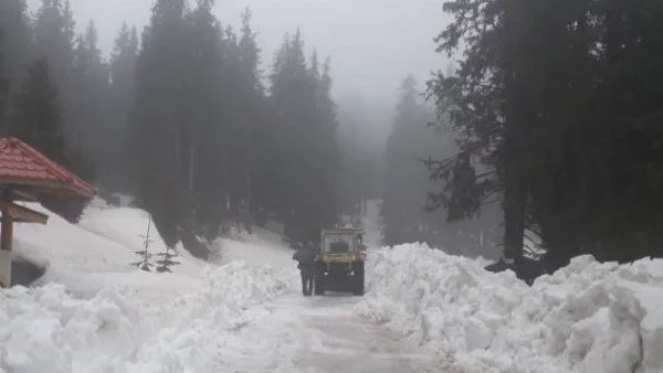 Пробиват пътя Баните-Пловдив през снежните преспи на вр. Свобода