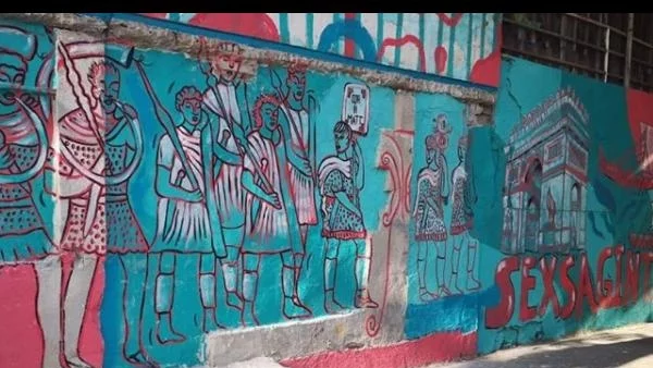 Колоритен графит кани гости в римската крепост в Русе