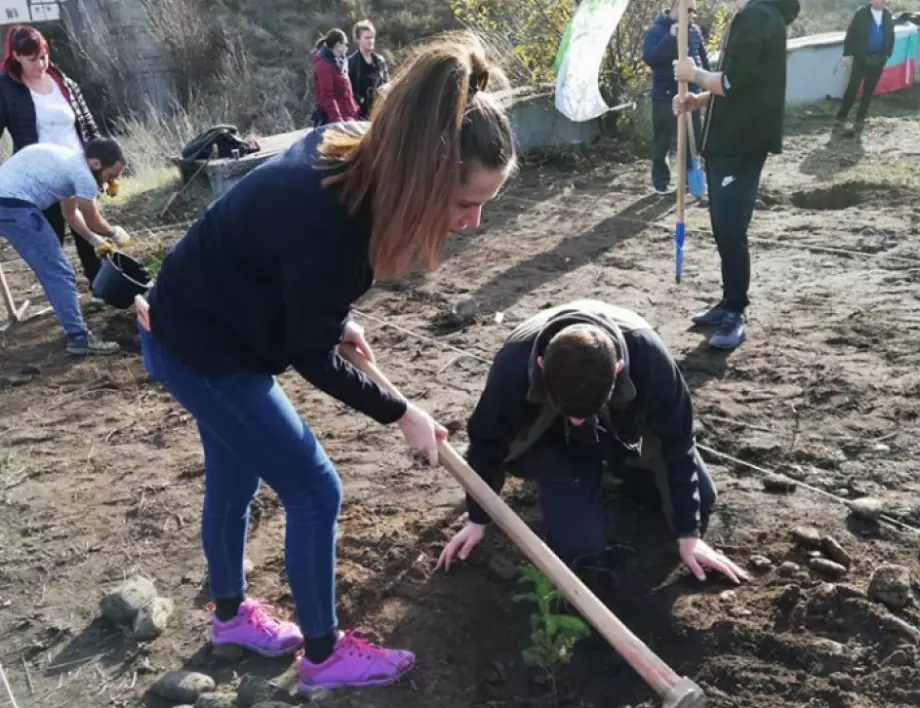 Деца, ученици и възрастни "засадиха доброто" в "Гората на живота" в Асеновград (СНИМКИ)